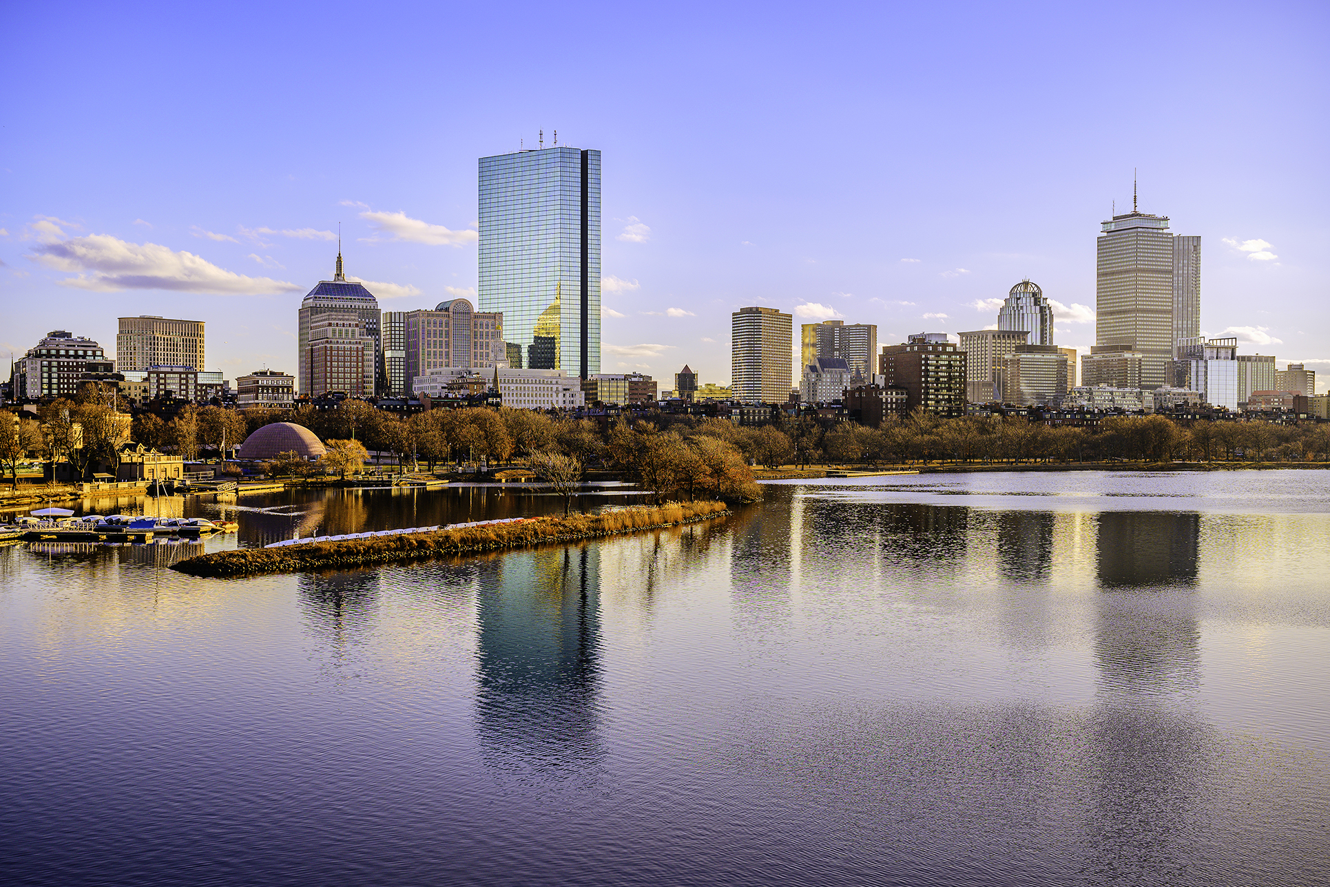 Boston skyline with the Prudential and Back Bay
